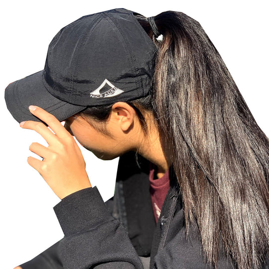 NiceAces Adjustable Black Ponytail Hat