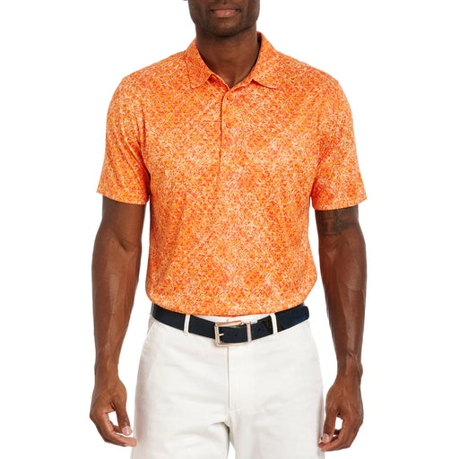 Robert Graham Downdrift Perf Knit Mens Golf Polo - Orange/XL