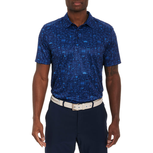 Robert Graham BBQ Boss Knit Mens Golf Polo - Navy/XL