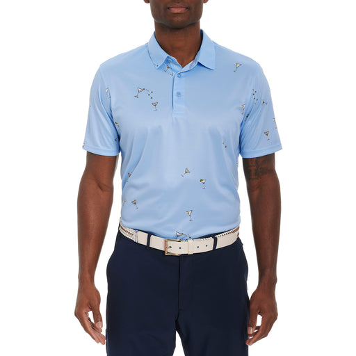 Robert Graham Gibson Perform Knit Mens Golf Polo - Light Blue/XXL