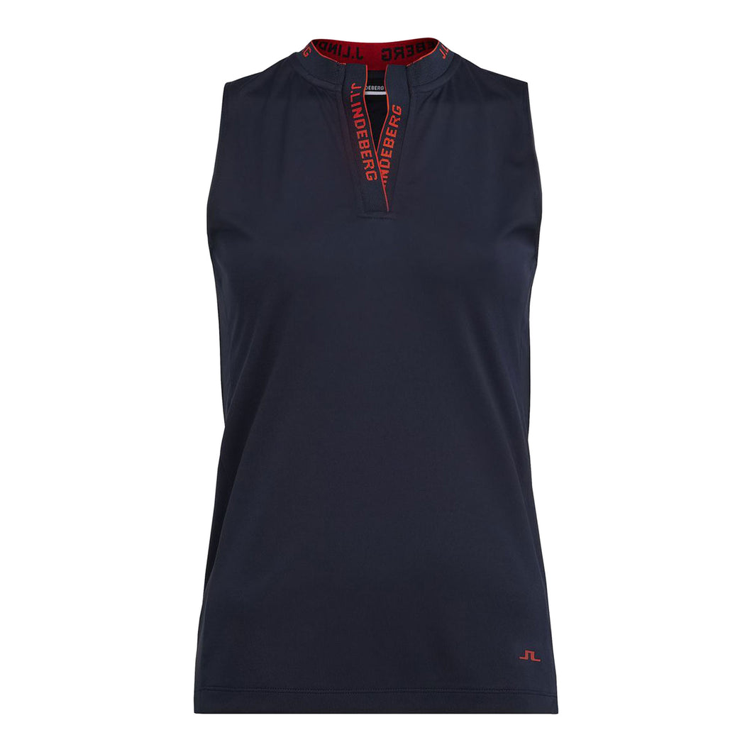 J. Lindeberg Leya Navy Womens Sleeveless Golf Polo - JL NAVY 6855/L