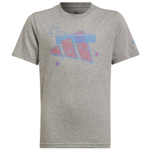 Load image into Gallery viewer, Adidas AEROREADY Graphic Boys Tennis T-Shirt - Med Grey Hthr/XL
 - 1