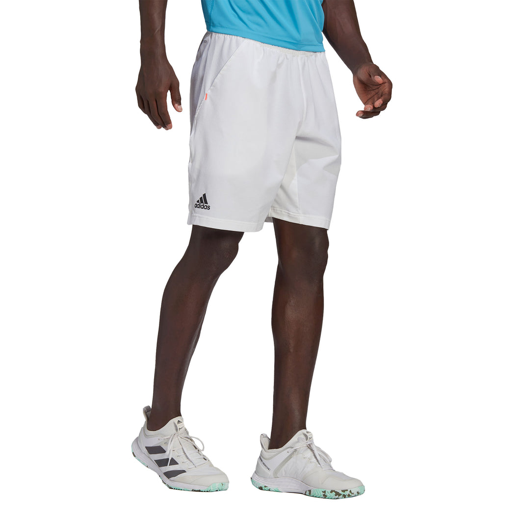 Adidas Ergo 9in White Mens Tennis Shorts - WHITE 100/XXL