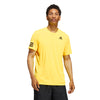 Adidas Club 3 Stripes Beam Yellow Mens Tennis Shirt