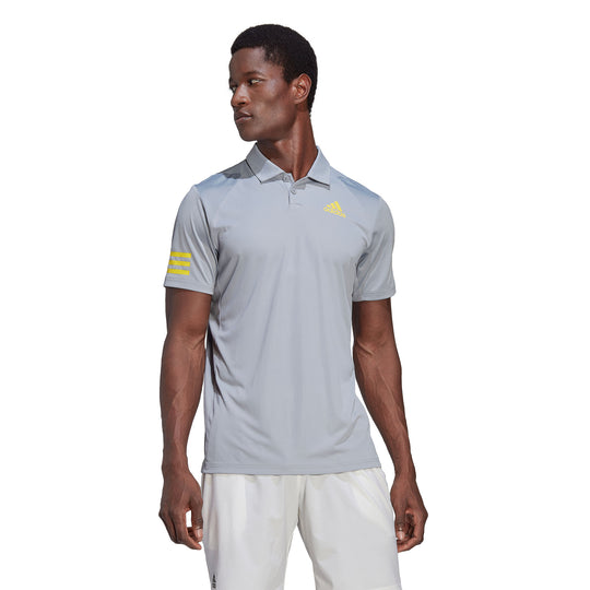Adidas Club 3 Stripes Halo Silver Mens Tennis Polo