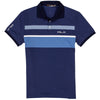 RLX Ralph Lauren Performance Pique French Navy Variegated Stripes Mens Golf Polo