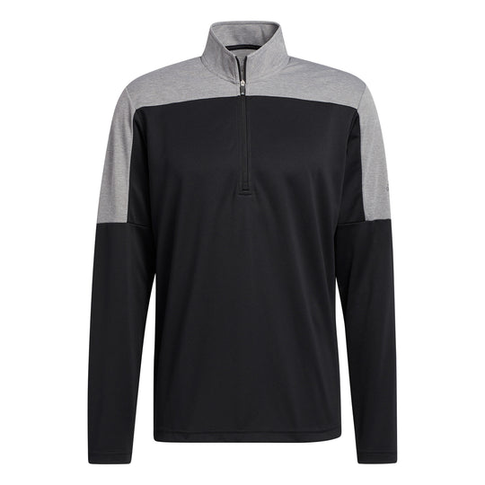 Adidas Lightweight UV Black Melange Mens Golf 1/4 Zip