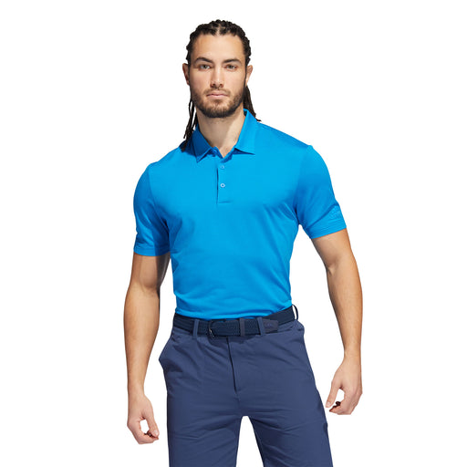 Adidas Ottoman Stripe Mens Golf Polo - Blue Rush/Mint/XXL