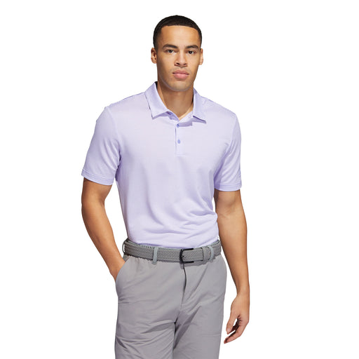 Adidas Ottoman Stripe Mens Golf Polo - Lght Purple/Wht/XXL