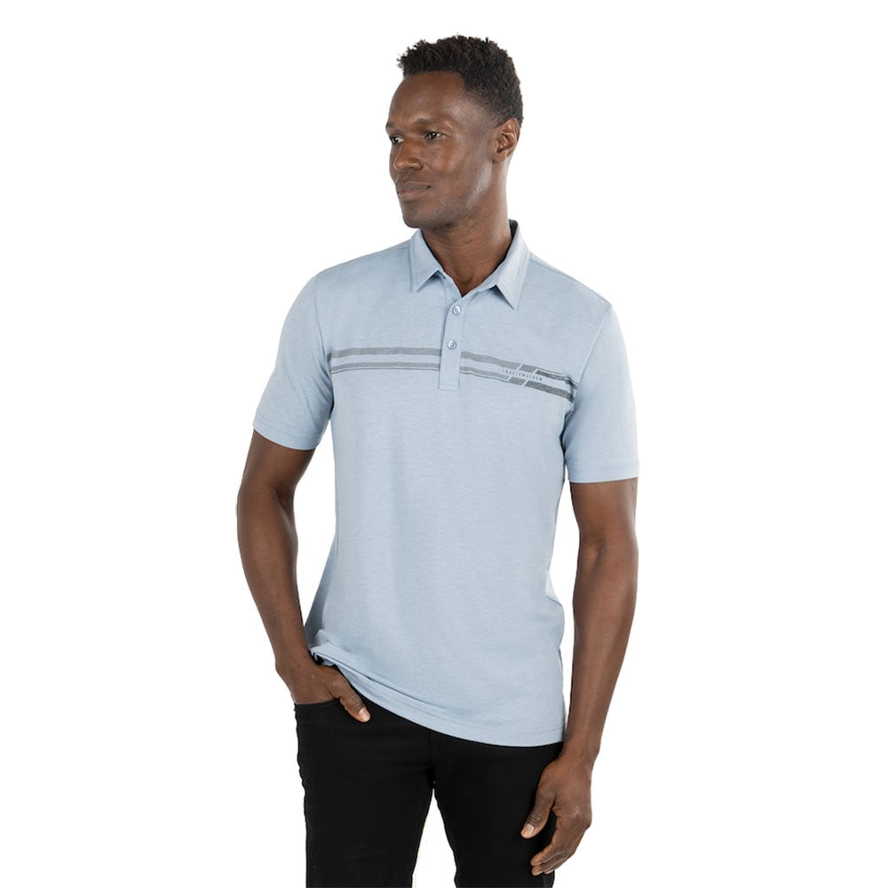 TravisMathew Desert Drive Fade Denim Men Golf Polo - Fade Denim 4fdd/XL