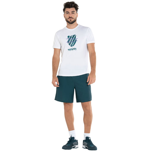 K-Swiss Stripe Logo Evergreen Mens Tennis Shirt - EVERGREEN 305/XXL