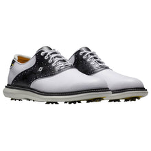 Load image into Gallery viewer, FootJoy Traditions Spiked Mens Golf Shoes 2023 - White/Blk/Gray/2E WIDE/12.0
 - 1