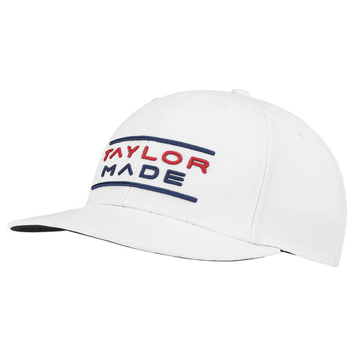 TaylorMade Stretchfit Flatbill Mens Golf Hat - White