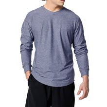 Load image into Gallery viewer, SB Sport V Neck Long Sleeve Mens Tennis Shirt - Steel Melange/2X
 - 4
