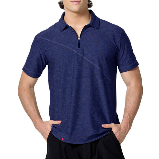 SB Sport Short Sleeve Mens Tennis Polo - Navy Melange/1X