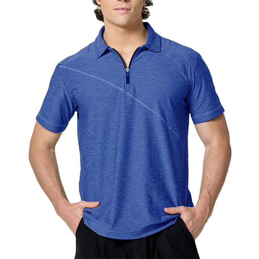 SB Sport Short Sleeve Mens Tennis Polo - Royal Melange/1X