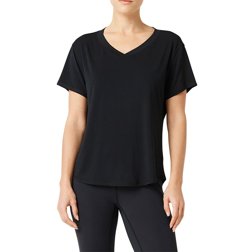 FILA Perforated V-Neck Womens Shirt - BLACK 001/5X