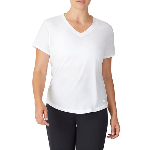 FILA Perforated V-Neck Womens Shirt - WHITE 100/5X