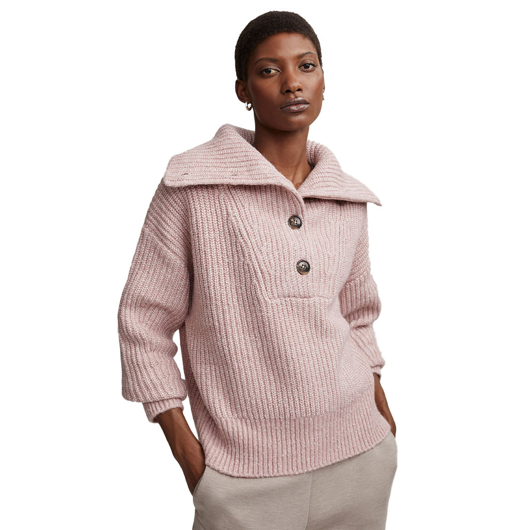 Varley Peverel Button Placket Knit Womens Sweater - Woodrose/L