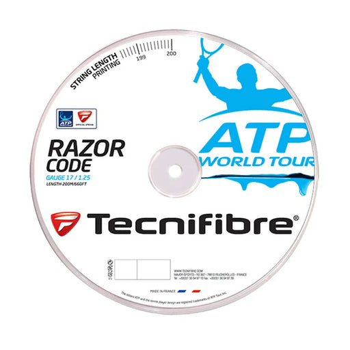 Tecnifibre Razor Code 17g Tennis String Reel 200M - Carbon