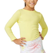 Load image into Gallery viewer, Sofibella UV Long Sleeve Girls Tennis Shirt - Sunshine/L
 - 6