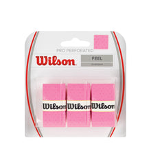 Load image into Gallery viewer, Wilson Pro Perforated Pink 3-Pack Overgrip
 - 2