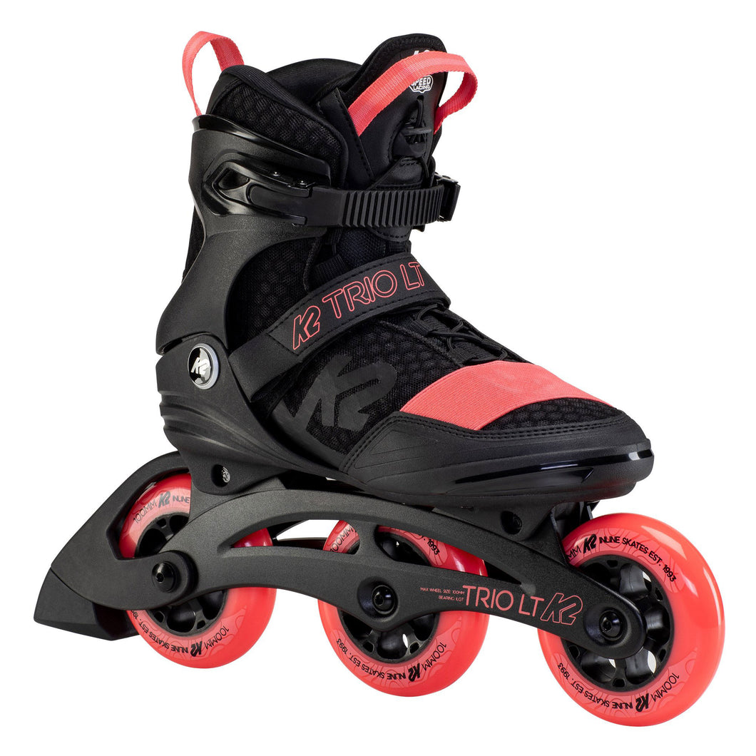 K2 Trio LT 100 Womens Urban Inline Skates 30569 - Black/Coral/8.5
