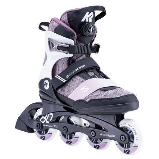 K2 Alexis 80 Boa Womens Inline Skates 30570 - Purple/Blk/Wht/11.0