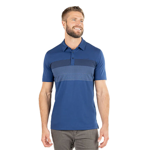 TravisMathew Late Checkout Blue Mens Golf Polo - Estate Blu 4ebl/XL