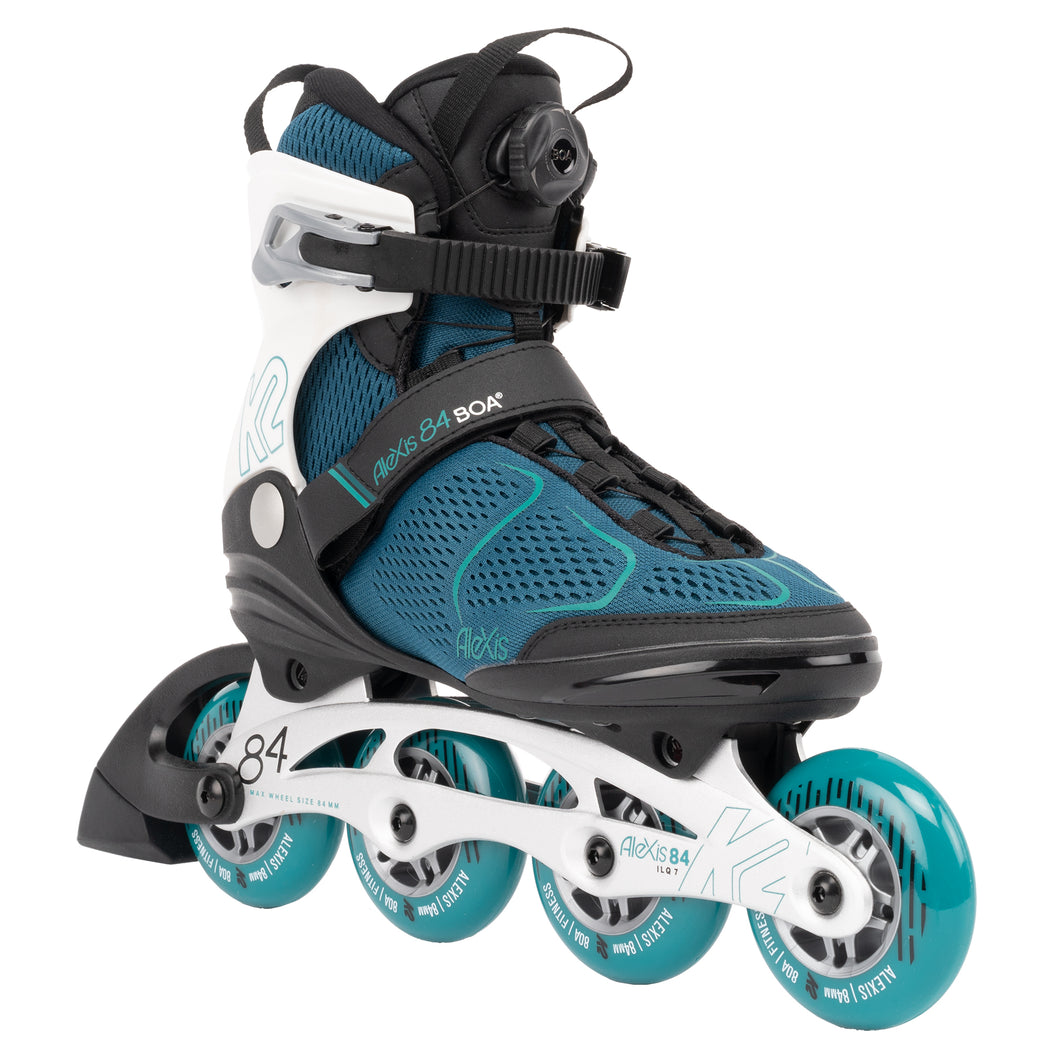 K2 Alexis 84 Boa Teal Womens Inline Skates 31037 - Teal/White/7.0