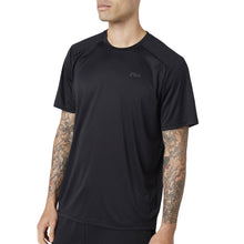 Load image into Gallery viewer, FILA Kaab Short Sleeve Crew Mens Tennis Shirt - BLACK 001/XXL
 - 1