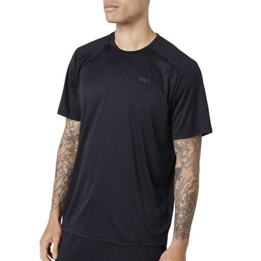 FILA Kaab Short Sleeve Crew Mens Tennis Shirt - BLACK 001/XXL