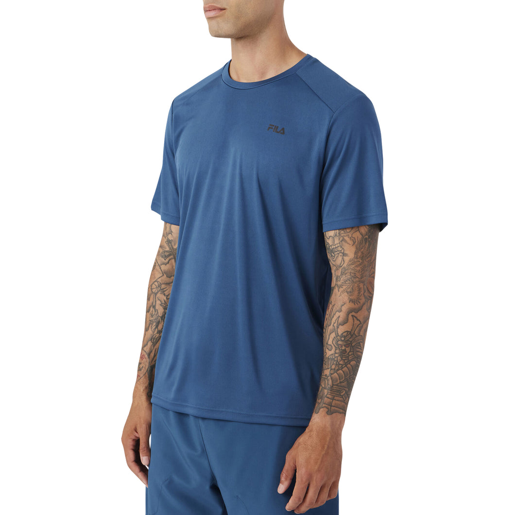 FILA Kaab Short Sleeve Crew Mens Tennis Shirt - BLUE 436/XXL