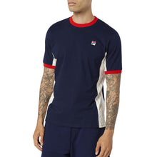 Load image into Gallery viewer, FILA Warner Short Sleeve Mens Tennis Shirt - PEACOAT 410/XL
 - 1