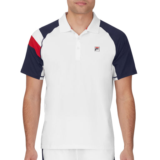 FILA Essential H Short Sleeve Mens Tennis Polo - WHITE 100/XXL