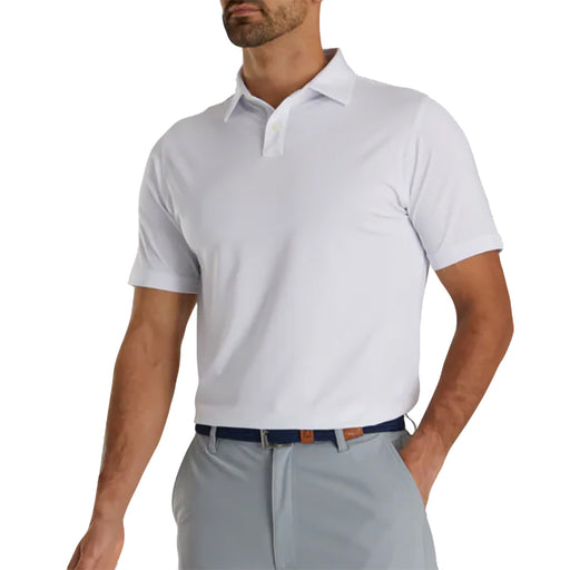 FootJoy AF Solid Lisle Mens Golf Polo - White/XXL