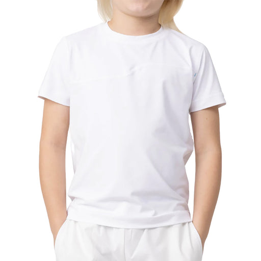 SB Sport Short Sleeve Boys Tennis Shirt - White/L