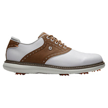 Load image into Gallery viewer, FootJoy Traditions Spiked Mens Golf Shoes - 13.0/Wht/Bwrn/Gry/D Medium
 - 7