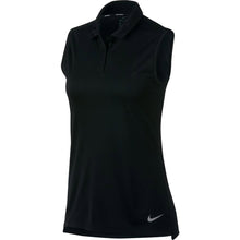 Load image into Gallery viewer, Nike Dri Fit Solid Womens Sleeveless Golf Polo - 010 BLACK/XL
 - 1