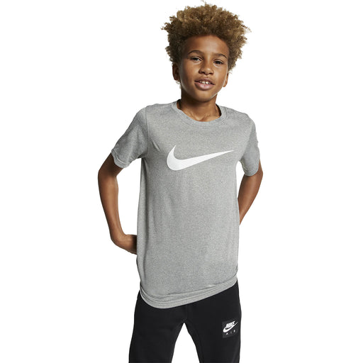 Nike Dri-FIT Legend Swoosh Boys Training T-Shirt - 063 DK GREY HTR/XL