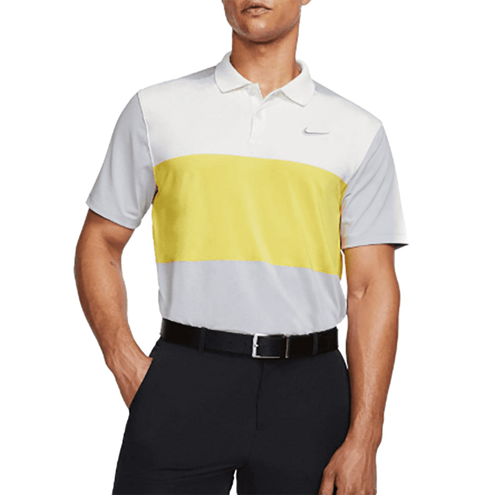 Nike Dri Fit Color Block Vapor Mens Golf Polo - 135 SAIL/YEL/WG/XL